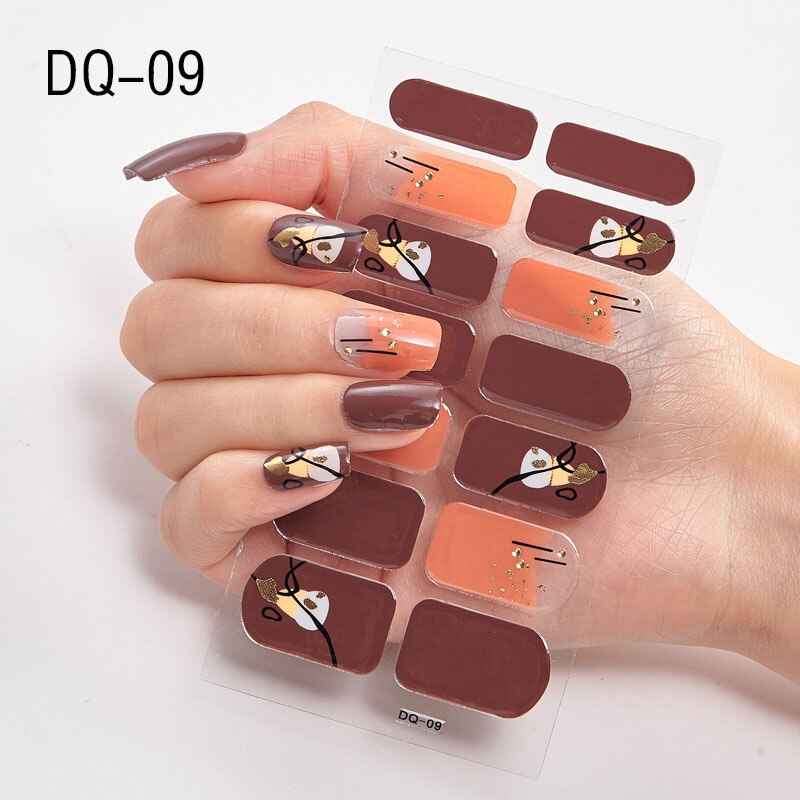 Lamemoria 1pc 3D Nail Slider Beauty Nail Stickers Shining Wave Line Decals Adhesive Manicure Tips Salon Nail Art Decorations nail decal stickers DailyAlertDeals DQ09  