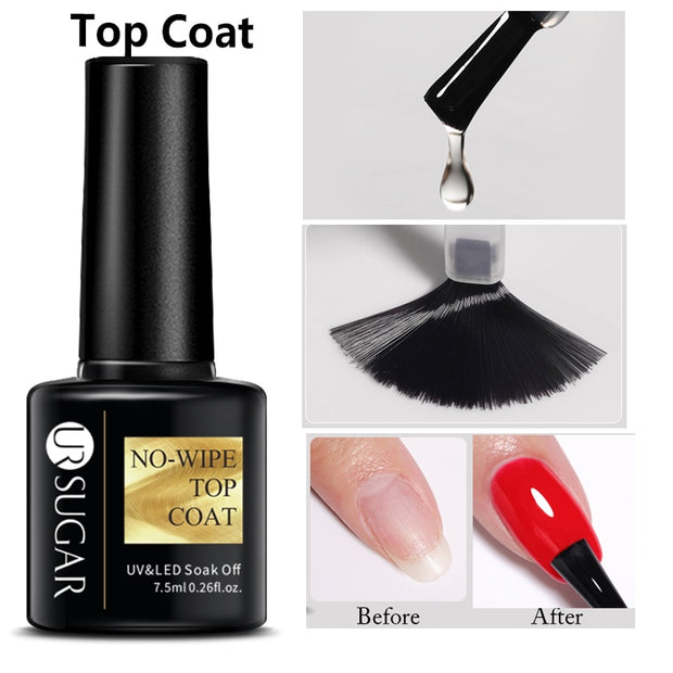 UR SUGAR 7.5ml Dark Purple Gel Nail Polish Soak Off UV LED Semi Permanent Gel Varnishes Manicure Nails Art Matte Top Coat Needed nail polish DailyAlertDeals top  