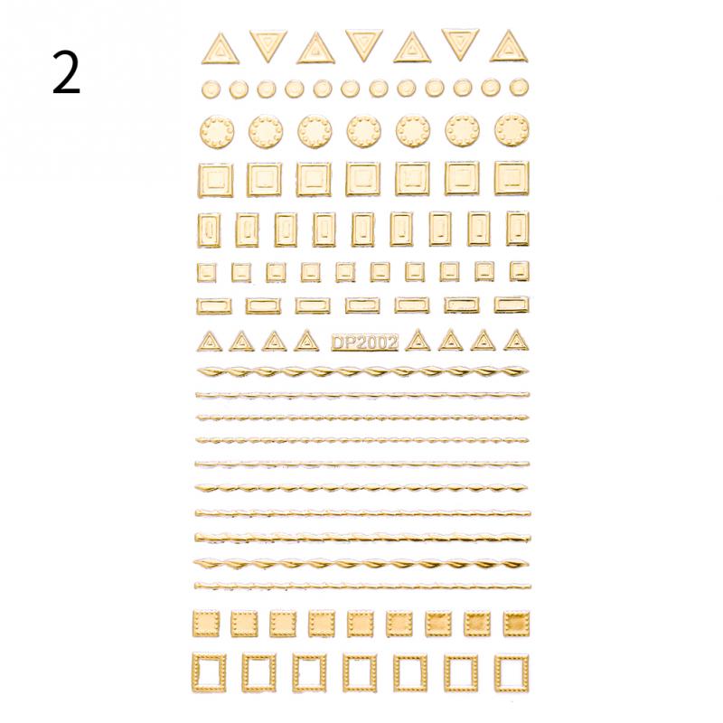 1PC Silver Gold Lines Stripe 3D Nail Sticker Geometric Waved Star Heart Self Adhesive Slider Papers Nail Art Transfer Stickers 0 DailyAlertDeals DP2002  