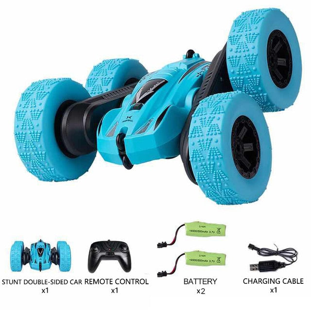 4WD RC Car 2.4G Radio Remote Control Car 1:24 Double Side RC Stunt Cars 360° Reversal Vehicle Model Toys For Children Boy RC Stunt Cars 360° Reversal Vehicle Model Toys For Children Boy DailyAlertDeals S628 Blue 2B United States 