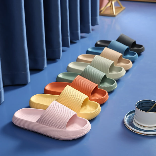 Women Thick Platform Cloud Slippers Summer Beach Eva Soft Sole Slide Sandals Leisure Men Ladies Indoor Bathroom Anti-slip Shoes  DailyAlertDeals   
