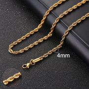 Vnox Cuban Chain Necklace for Men Women, Basic Punk Stainless Steel Curb Link Chain Chokers,Vintage Gold Tone Solid Metal Collar 0 DailyAlertDeals 4mm Gold Rope 45cm 