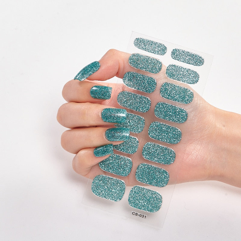 16 Tips/Sheet Nailart Nailart Sticker Nail Tips Manicure Decoracion Fashion Nail Polish Self Adhesive Nail Sticker Creative nail decal stickers DailyAlertDeals CS-31  