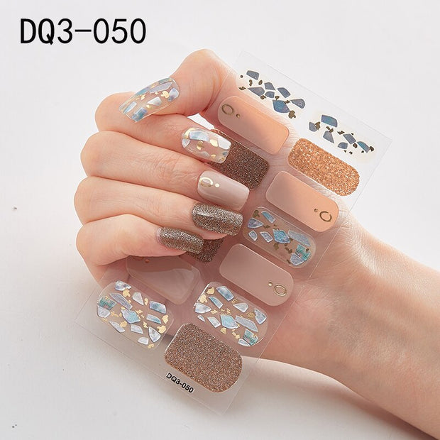 Lamemoria 1pc 3D Nail Slider Beauty Nail Stickers Shining Wave Line Decals Adhesive Manicure Tips Salon Nail Art Decorations nail decal stickers DailyAlertDeals DQ3-50  
