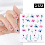 Harunouta Black Lines Flower Leaves Water Decals Stickers Floral Face Marble Pattern Slider For Nails Summer Nail Art Decoration 0 DailyAlertDeals X123  