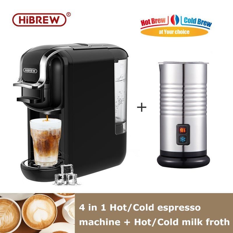 Espresso Coffee Maker Machine Cafeteria Hot/Cold 4in1 Multiple Capsule 19Bar DolceGusto Milk Nexpresso Capsule ESE pod Ground Coffee  H2A Espresso Coffee Maker DailyAlertDeals H2A BK M2 United States of America EU
