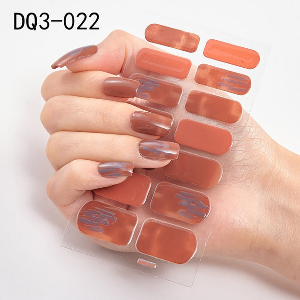 Lamemoria 1pc 3D Nail Slider Beauty Nail Stickers Shining Wave Line Decals Adhesive Manicure Tips Salon Nail Art Decorations nail decal stickers DailyAlertDeals DQ3-22  
