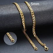 Vnox Cuban Chain Necklace for Men Women, Basic Punk Stainless Steel Curb Link Chain Chokers,Vintage Gold Tone Solid Metal Collar 0 DailyAlertDeals 5mm Gold Cuban 45cm 