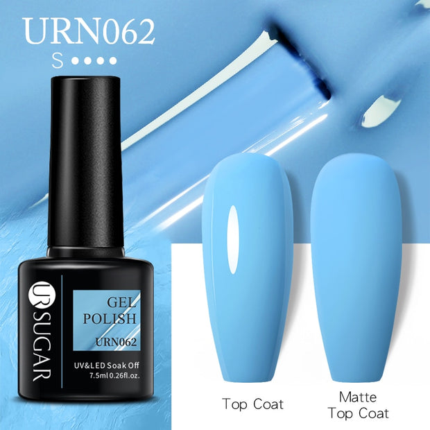 UR SUGAR 7.5ml Dark Purple Gel Nail Polish Soak Off UV LED Semi Permanent Gel Varnishes Manicure Nails Art Matte Top Coat Needed nail polish DailyAlertDeals URN062  