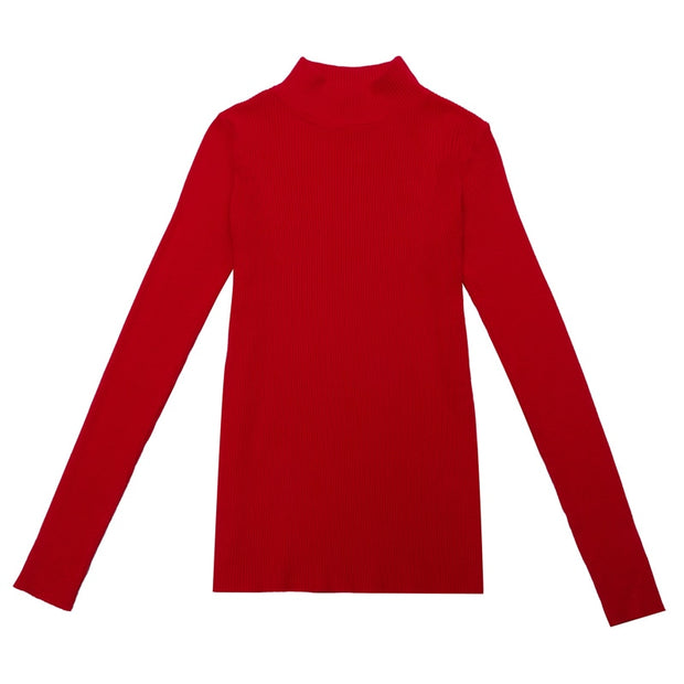 Women's Black turtleneck Soft Cozy Sweaters Slim Full Sleeve Multi-color Turtleneck Sweaters for Women winter turtleneck sweaters for women DailyAlertDeals Red S 