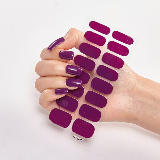 Manicure Decoracion Self Adhesive Foil Nail Art Stickers 2020 Fashion Nail Polish Pure Solid Color Nail Decoration Women Salon nail decal sticker DailyAlertDeals CS-20  