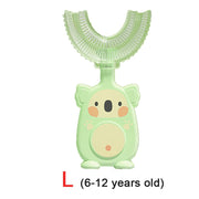 Baby toothbrush children&#39;s teeth oral care cleaning brush soft Silicone teethers baby toothbrush new born baby items 2-12Y 0 DailyAlertDeals koala green L  
