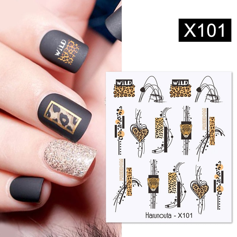 Harunouta Butterfly Flower Design Leaves Nail Water Decals Color Wave Geometric Line Charms Sliders Decoration Tips For Nail Art 0 DailyAlertDeals X101  