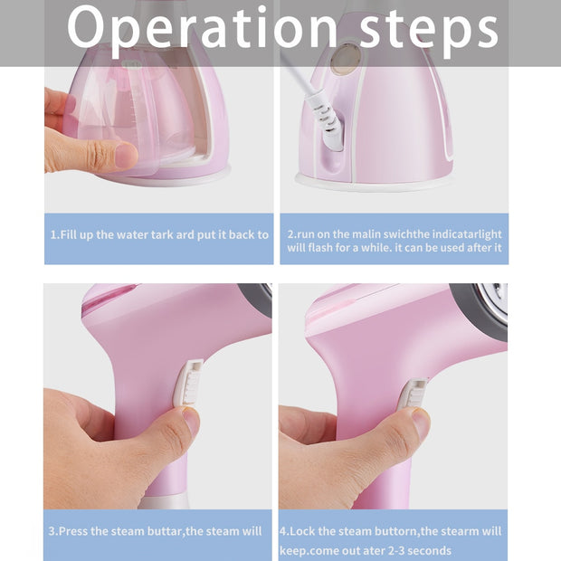 saengQ Handheld Garment Steamer 1500W Household Fabric Steam Iron 280ml Mini Portable Vertical Fast-Heat For Clothes Ironing Garment Steamers DailyAlertDeals   