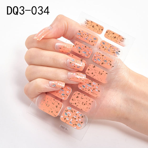 Lamemoria 1pc 3D Nail Slider Beauty Nail Stickers Shining Wave Line Decals Adhesive Manicure Tips Salon Nail Art Decorations nail decal stickers DailyAlertDeals DQ3-34  