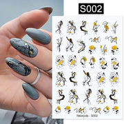 Harunouta Gold Flower Leaves Water Decals Slider Lines Geometrics Spring Summer Nail Art Transfer 3D Stickers DIY Watermarks 0 DailyAlertDeals S002  