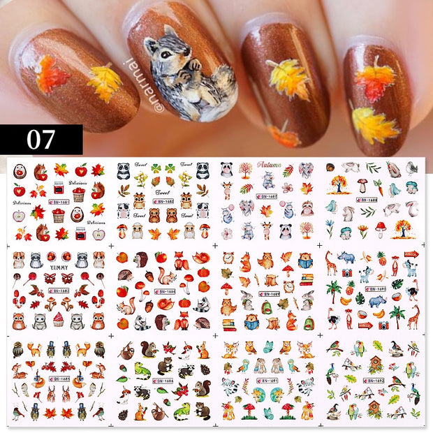 12 Designs Nail Stickers Set Mixed Floral Geometric Nail Art Water Transfer Decals Sliders Flower Leaves Manicures Decoration 0 DailyAlertDeals A52  