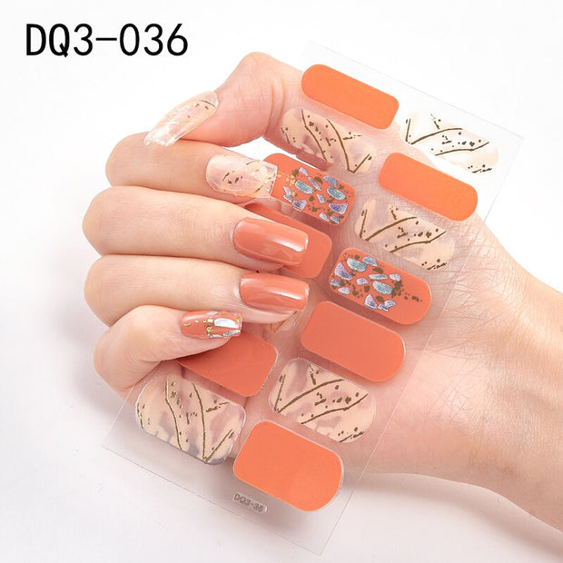 Lamemoria 1pc 3D Nail Slider Beauty Nail Stickers Shining Wave Line Decals Adhesive Manicure Tips Salon Nail Art Decorations nail decal stickers DailyAlertDeals DQ3-36  