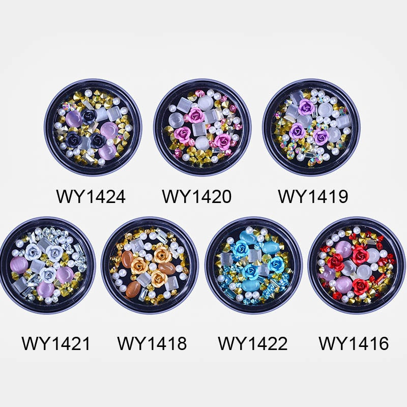 3D Nail Rhinestones Rose Jewelry Diverse DIY Gems Charming Mix Crystal Nail Art Decorations Gel Glitter Charms Nail Accessories Nail Rhinestones Rose Jewelry DailyAlertDeals   