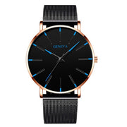 2022 Minimalist Men Fashion Ultra Thin Watches Simple Men Business Stainless Steel Mesh Belt Quartz Watch relogio masculino 0 DailyAlertDeals Mesh Blue Rose  