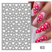 The New Heart Love Design Gold Sliver 3D Nail Art Sticker English Letter French Striping Lines Trasnfer Sliders Valentine Decor Nail Stickers DailyAlertDeals 30  