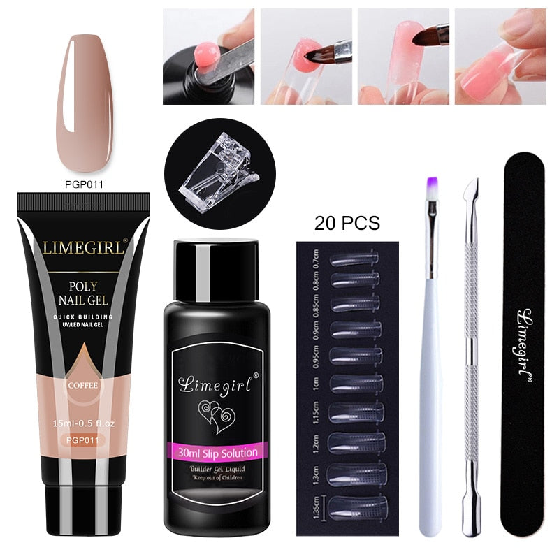 Poly gels Set for nail Extension Manicure Acryl Gel Varnish Set 15ML Poly gels Poly Nail Kit UV Gel Kit Poly gels Set for nail Extension DailyAlertDeals ZH119-PGP011 China 
