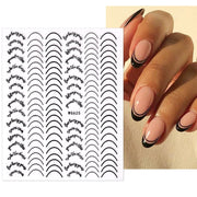 French 3D Nail Decals Stickers Stripe Line French Tips Transfer Nail Art Manicure Decoration Gold Reflective Glitter Stickers nail art DailyAlertDeals WG625 03  