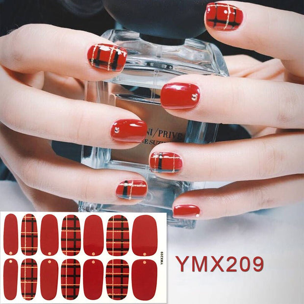 14tips/sheet Hot Colors Series Classic Collection Manicure Nail Polish Strips Nail Wraps,Full Nail Sheet DIY nail art decoration nail decal stickers DailyAlertDeals YMX209  