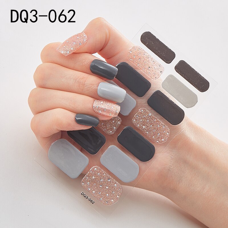 Lamemoria 1pc 3D Nail Slider Beauty Nail Stickers Shining Wave Line Decals Adhesive Manicure Tips Salon Nail Art Decorations nail decal stickers DailyAlertDeals
