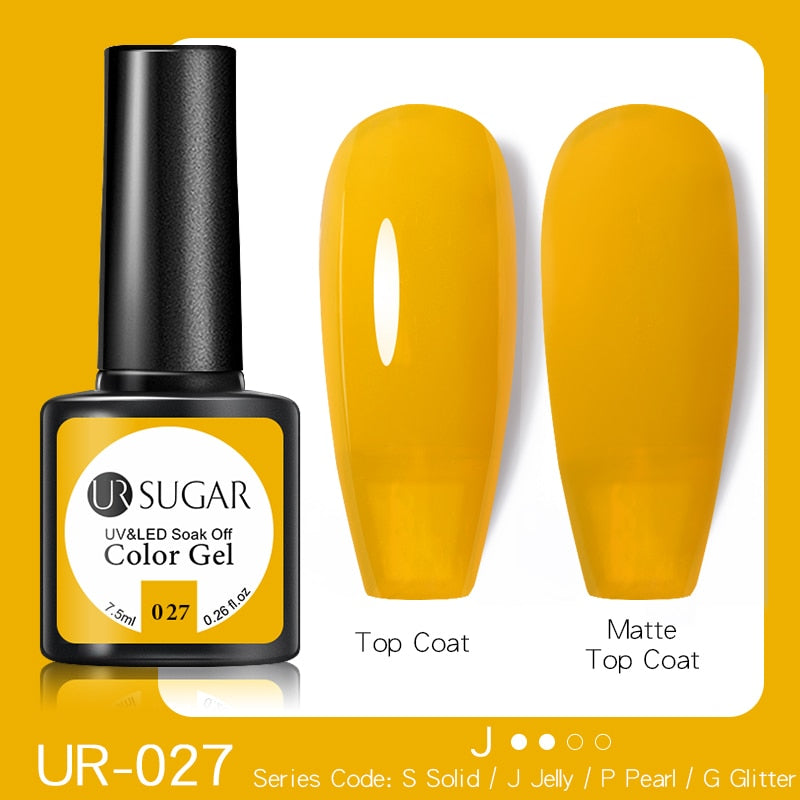UR SUGAR Fluorescent Gel Nail Polish Neon Yellow Green Blue Color Gel Soak Off UV Nail Gel Varnish For Nail Art Top Coat Neon Fluorescent Gel Nail Polish DailyAlertDeals 027  