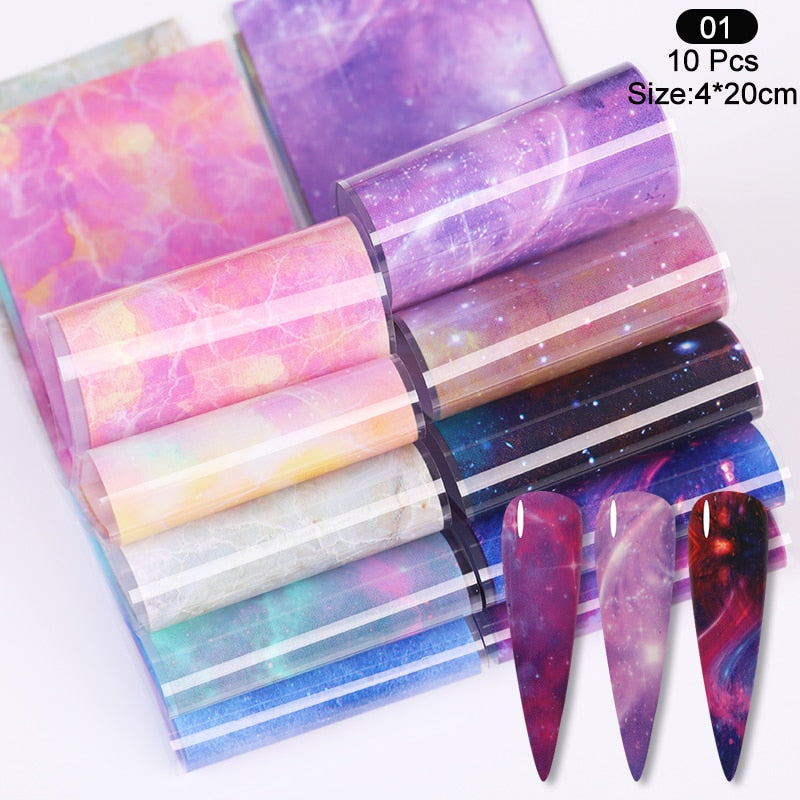 Nail Foils Marble Series Nail Transfer Foils Decorations DIY idea nail Art Transfer Sticker Decals Nail Accessories Nail Sticker DailyAlertDeals sky 1  