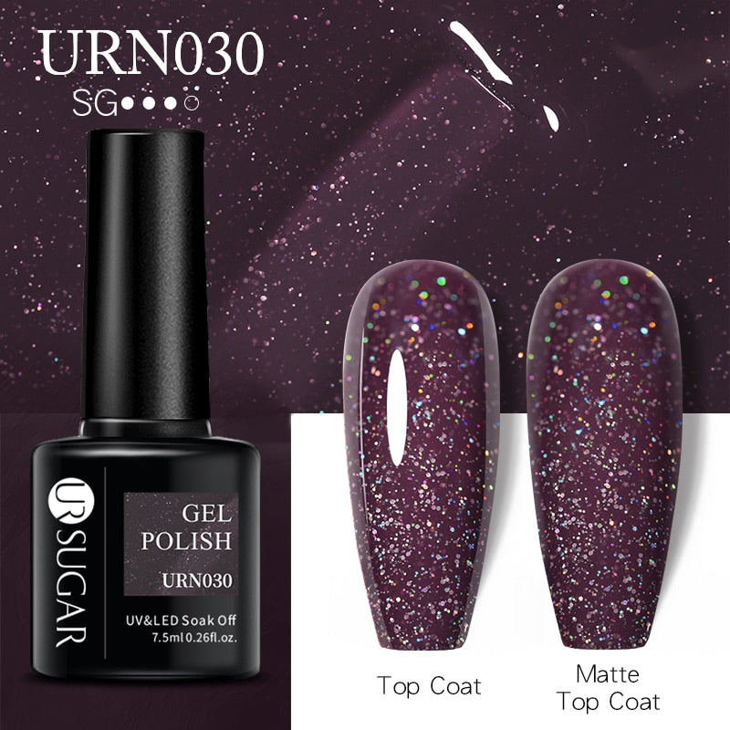 UR SUGAR 7.5ml Dark Purple Gel Nail Polish Soak Off UV LED Semi Permanent Gel Varnishes Manicure Nails Art Matte Top Coat Needed nail polish DailyAlertDeals URN030  