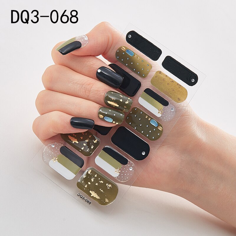 Lamemoria 1pc 3D Nail Slider Beauty Nail Stickers Shining Wave Line Decals Adhesive Manicure Tips Salon Nail Art Decorations nail decal stickers DailyAlertDeals