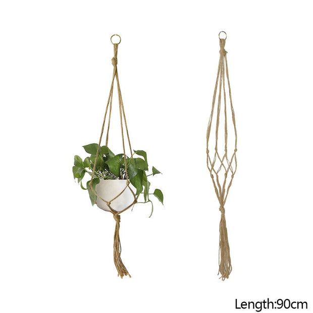 Macrame Handmade Plant Hanger Baskets Flower Pots Holder Balcony Hanging Decoration Knotted Lifting Rope Home Garden Supplies 0 DailyAlertDeals D  
