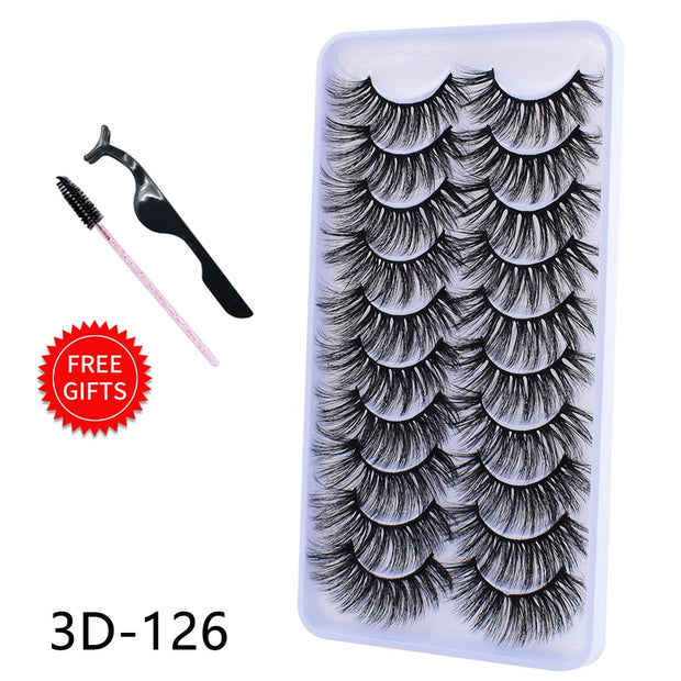 5/10Pairs 3D Mink Lashes Natural Eyelashes Dramatic False Eyelashes Faux Cils Makeup Wholesale Fake Eyelash Extension maquiagem 0 DailyAlertDeals 10Pairs-3D126 China 