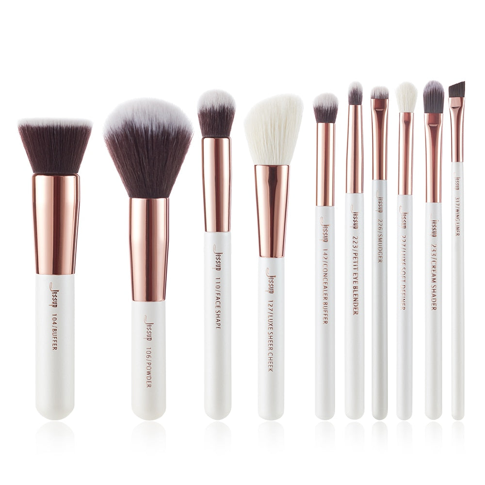 Jessup Professional Makeup brushes set ,6- 25pcs Makeup brush Natural Synthetic Foundation Powder Highlighter Pearl White T215  DailyAlertDeals T216(10PCS) China 