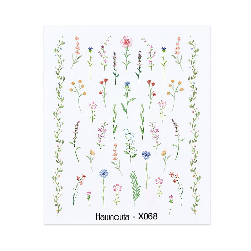 Harunouta Leaves Flowers Tree Water Decals Slider For Nails Spring Flower Butterfly Snake Design Stickers Nail Art Decoration Nail Stickers DailyAlertDeals X068  