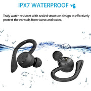 20 Hours Play time Swimming Waterproof Bluetooth Earphone Dual Wear Style Sport Wireless Headset TWS Ipx7 Earbuds Stereo earbuds DailyAlertDeals   