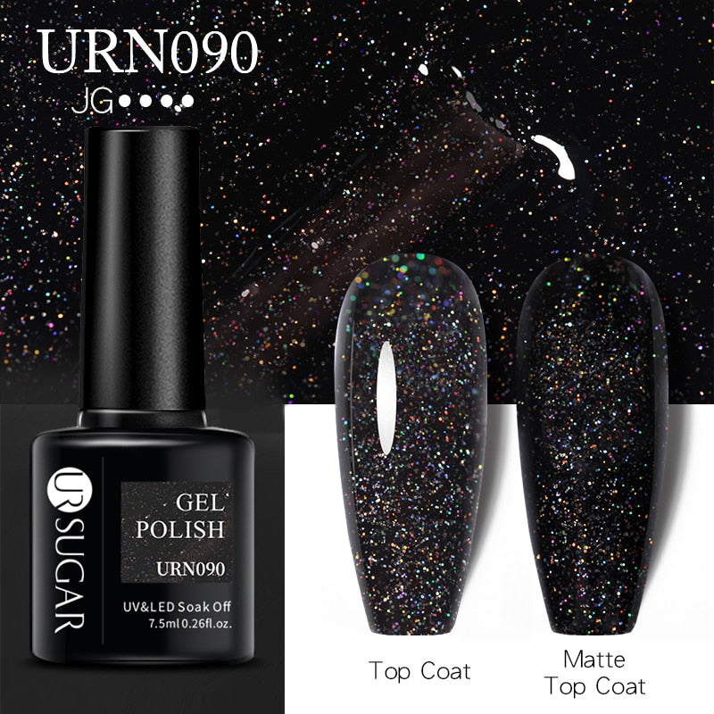 UR SUGAR 7.5ml Dark Purple Gel Nail Polish Soak Off UV LED Semi Permanent Gel Varnishes Manicure Nails Art Matte Top Coat Needed nail polish DailyAlertDeals URN090  