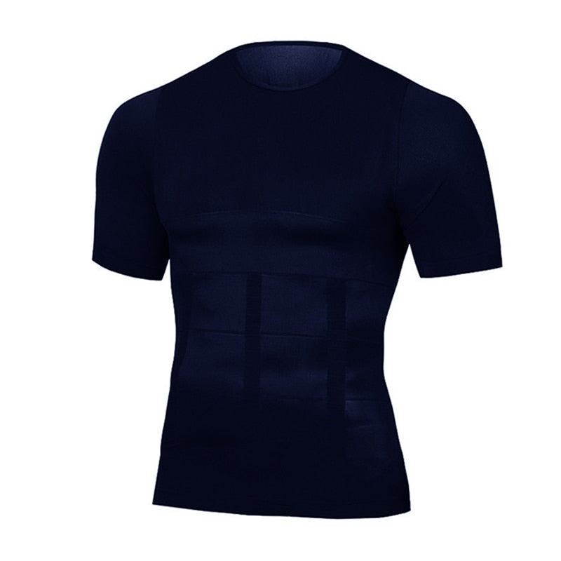 Classix Men Body Toning T-Shirt Slimming Body Shaper Corrective Posture Belly Control Compression Man Modeling Underwear Corset 0 DailyAlertDeals Navy Blue S China