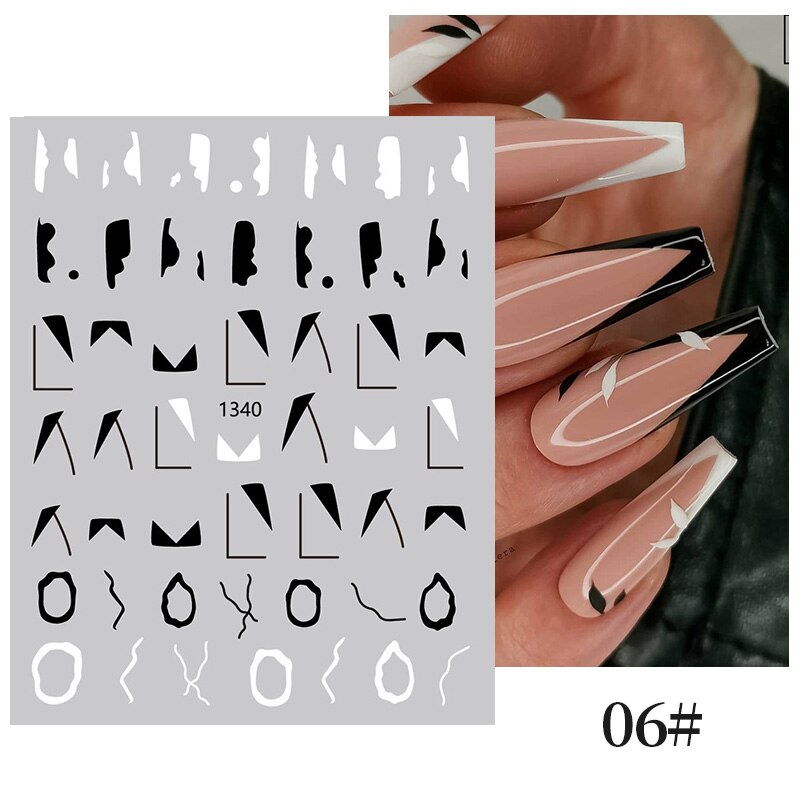French 3D Nail Decals Stickers Stripe Line French Tips Transfer Nail Art Manicure Decoration Gold Reflective Glitter Stickers nail art DailyAlertDeals 1340  