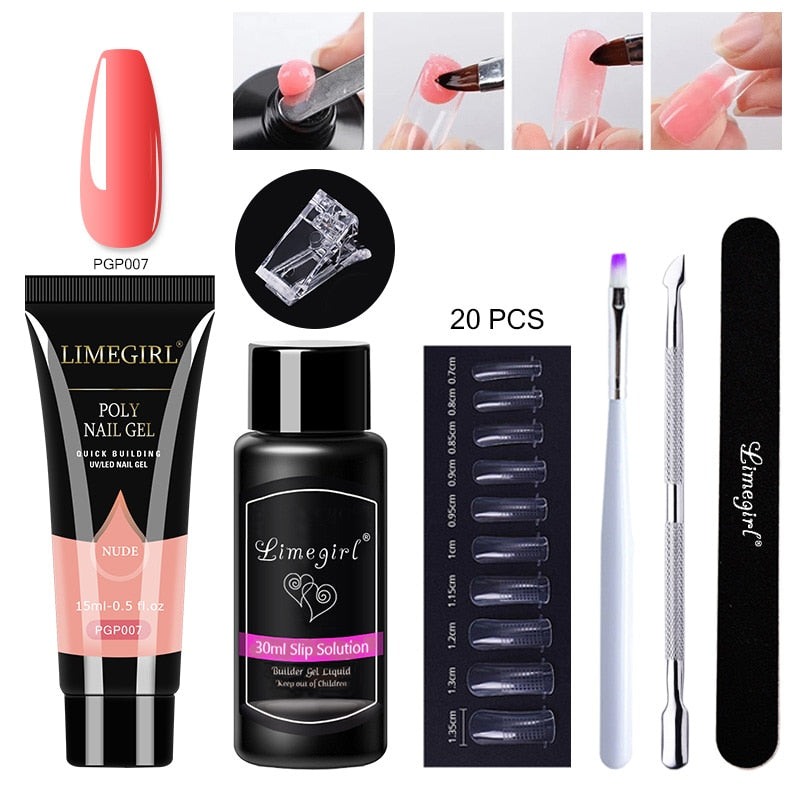 Poly gels Set for nail Extension Manicure Acryl Gel Varnish Set 15ML Poly gels Poly Nail Kit UV Gel Kit Poly gels Set for nail Extension DailyAlertDeals ZH119-PGP007 China 