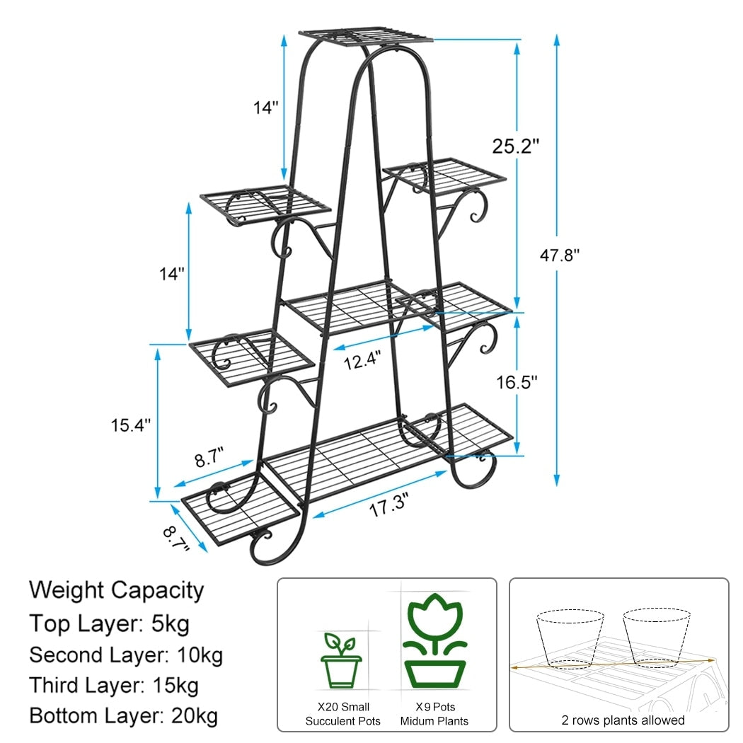 9 Tier Plant Stands Indoor Metal Plant Shelf Stand Outdoor Multilayer Potted Planters Display Rack Patio Garden 9 Tier Plant Stands Indoor Metal Plant Shelf DailyAlertDeals   