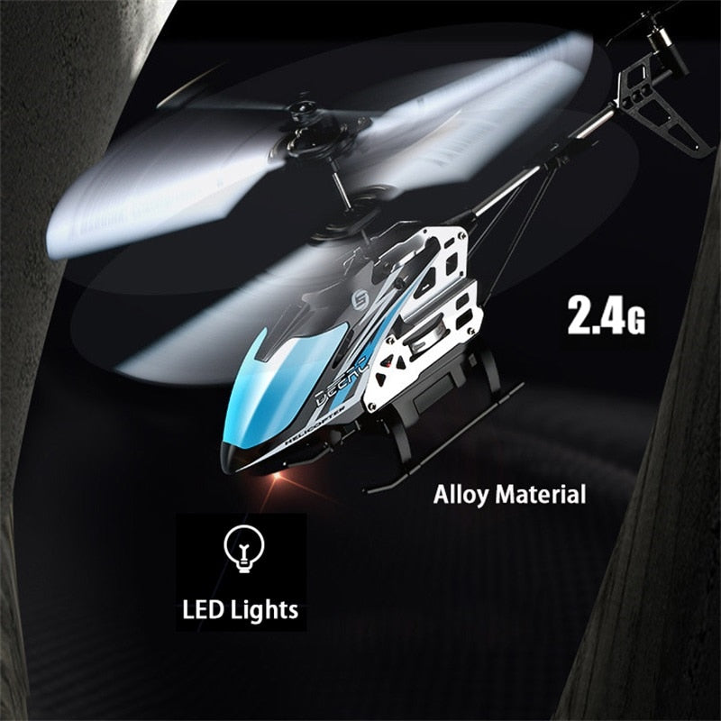 DEERC RC Helicopter 2.4G Aircraft 3.5CH 4.5CH RC Plane With Led Light Anti-collision Durable Alloy Toys For Beginner Kids Boys kids toy DailyAlertDeals   