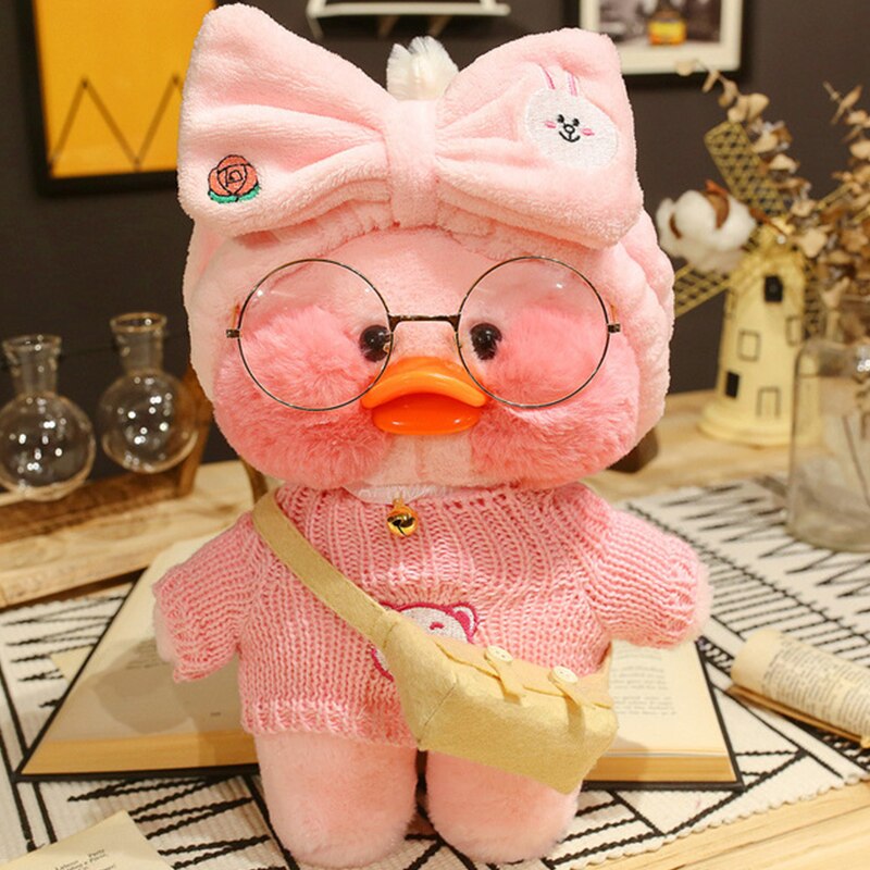 Kawaii Cartoon LaLafanfan 30cm Cafe Duck Plush Toy Stuffed Soft Kawaii Duck Doll Animal Pillow Birthday Gift for Kids Children 0 DailyAlertDeals 34  