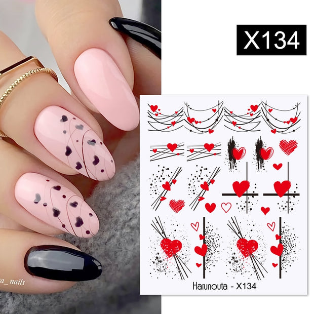 Harunouta Cool Geometrics Pattern Water Decals Stickers Flower Leaves Slider For Nails Spring Summer Nail Art Decoration DIY Nail Stickers DailyAlertDeals X134  
