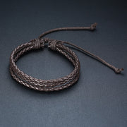 Vnox 4Pcs/ Set Braided Wrap Leather Bracelets for Men Vintage Life Tree Rudder Charm Wood Beads Ethnic Tribal Wristbands 0 DailyAlertDeals BL-542Z China 