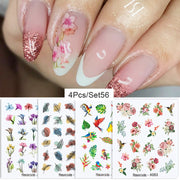 Harunouta Abstract Lady Face Water Decals Fruit Flower Summer Leopard Alphabet Leaves Nail Stickers Water Black Leaf Sliders 0 DailyAlertDeals 4pcs-56  