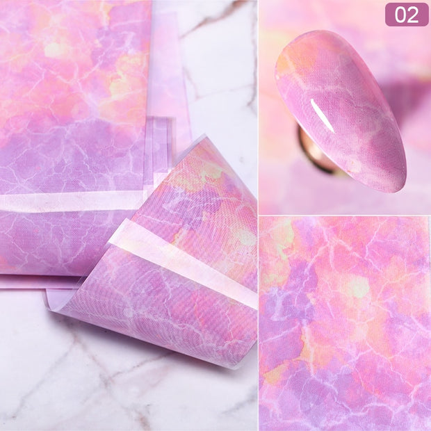 Nail Foils Marble Series Nail Transfer Foils Decorations DIY idea nail Art Transfer Sticker Decals Nail Accessories Nail Sticker DailyAlertDeals Pink  