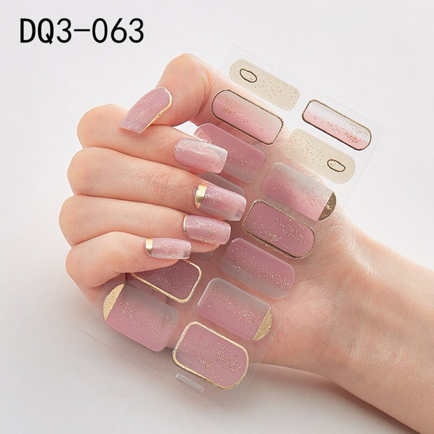 Lamemoria 1pc 3D Nail Slider Beauty Nail Stickers Shining Wave Line Decals Adhesive Manicure Tips Salon Nail Art Decorations nail decal stickers DailyAlertDeals DQ3-63  